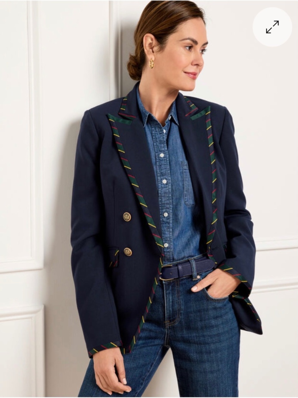 Talbots Petite 12 Ribbon Trim Blazer